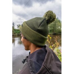 Korum Thermal Beanie Hat Black/Olive | Warme Wintermütze