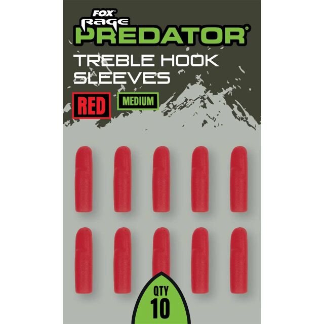 FOX Rage Predator Red Treble Hook Sleeves 10Stk.