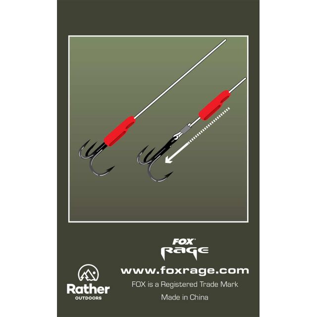 FOX Rage Predator Red Treble Hook Sleeves 10Stk.