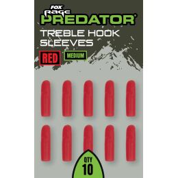 FOX Rage Predator Red Treble Hook Sleeves 10Stk. Medium