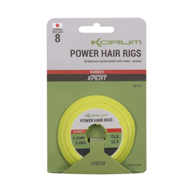 Korum Power Hair Rigs 1,00m 8Stk.