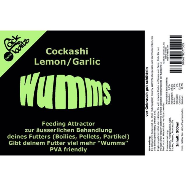 Cockbaits WUMMS Cockashi Lemon/Garlic Liquid 500 ml