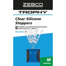 Zebco Trophy Klare Silikon Stopper 30Stk. M
