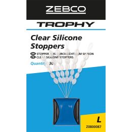 Zebco Trophy Klare Silikon Stopper 30Stk. L