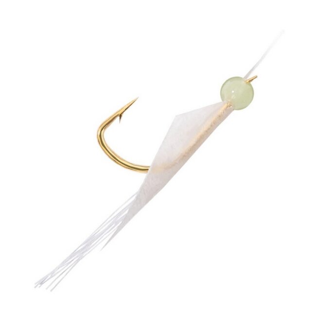BKK Micro Flash NFA-02 White natural fish skin + Green resin-Fluorocarbon 1Stk.