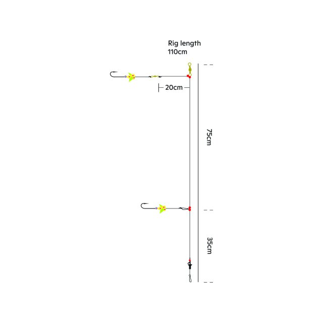 Kinetic Sabiki Tournament Surf Spin&Turn #1/0 110cm 0,80mm 0,50mm 1Stk.