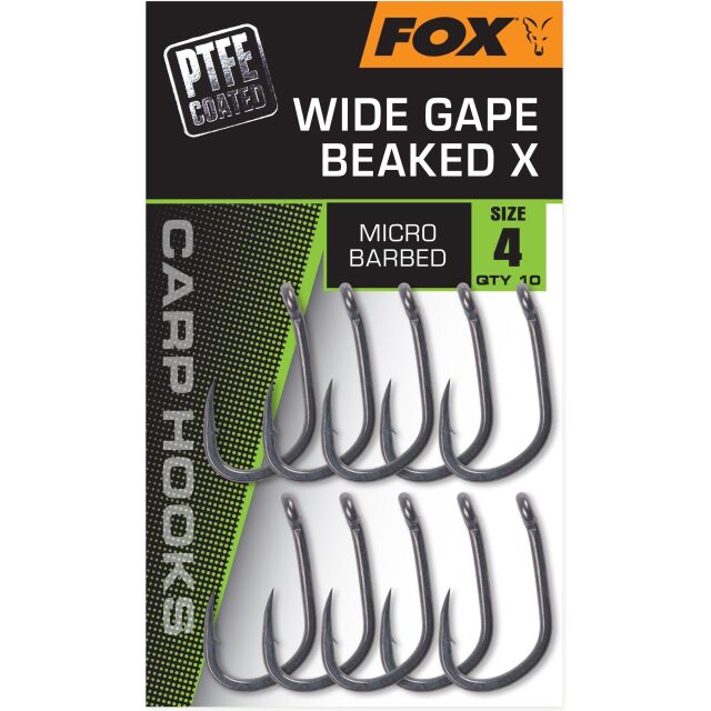 FOX Carp Hooks Wide Gape Beaked X 10Stk.