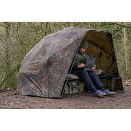 Korum Supa Lite Overnight Brolly Shelter 60 Inch BW Flecktarn