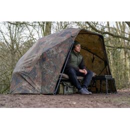Korum Supa Lite Overnight Brolly Shelter 60 Inch BW Flecktarn