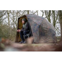 Korum Supa Lite Overnight Brolly Shelter 60 Inch BW Flecktarn