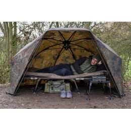 Korum Supa Lite Overnight Brolly Shelter 60 Inch BW Flecktarn