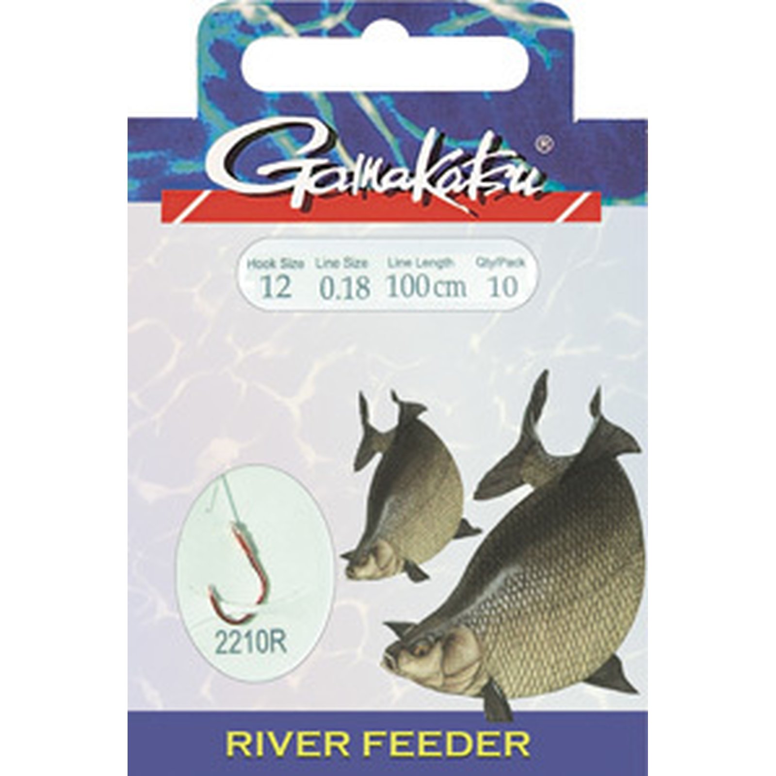 Gamakatsu Vorfachhaken River Feeder 2210R 1,00m 10 Stck Gr.10 / 0,22mm